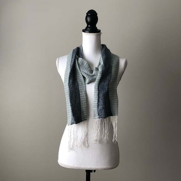 Striped Fringe Wrap Scarf - Picture 1 of 4